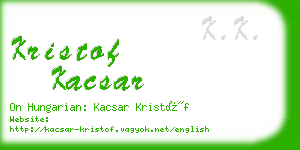 kristof kacsar business card